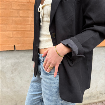 Blicher Fuglsang's Bredt slangearmbånd i forgyldt stål 5 mm - 16 cm + 3 cm i forlænger