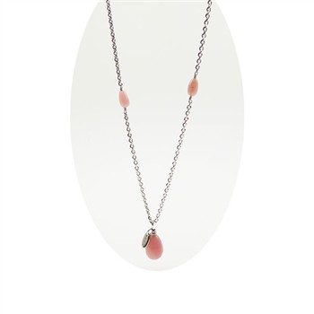 San - Links of Joy's Halskæde - Rhodineret/Pink opal 90cm