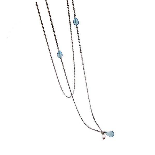 San - Links of Joy\'s Halskæde - Rhodineret/Topas 40cm