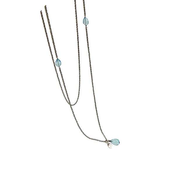 San - Links of Joy\'s Halskæde - Rhodineret/Topas 80cm