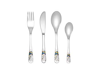 Noa Kids's Børnebestik, 4-delt, Unicorn, rustfrit stål + farvet