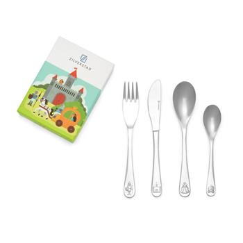 Noa Kids's Børnebestik, 4-delt sæt, Riddere og prinsesser, rustfrit stål