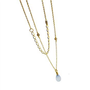 San - Links of Joy's Halskæde med Chalcedon & Rå Diamanter 42+8cm