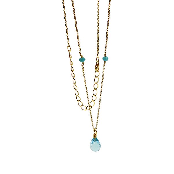 San - Links of Joy\'s Halskæde med Topas & Rå Diamanter 42+8cm