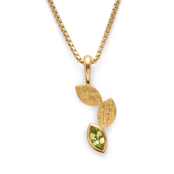 Bastian Inverun's 925/- Vedhæng, fg børstet/blank, peridot 0,58