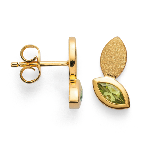 Bastian Inverun\'s 925/- Ørestikker, fg børstet/blank, peridot 0,5ct