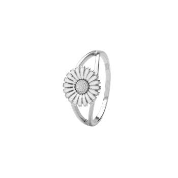 Aagaard's Sølv ring m/10mm marguerit hvid
