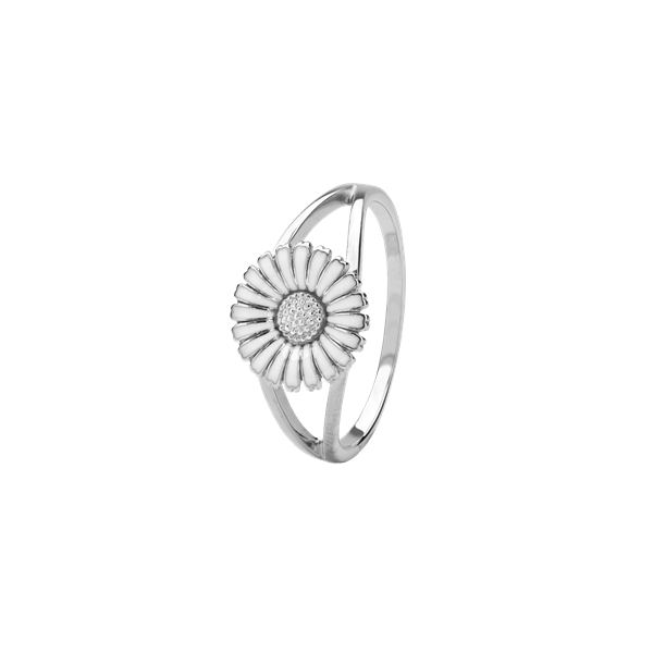 Aagaard\'s Sølv ring m/10mm marguerit hvid