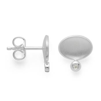 Bastian Inverun's 925/- ørehænger mat/polerede, br 0.02ct W-SI