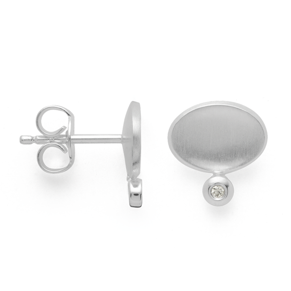 Bastian Inverun\'s 925/- ørehænger mat/polerede, br 0.02ct W-SI