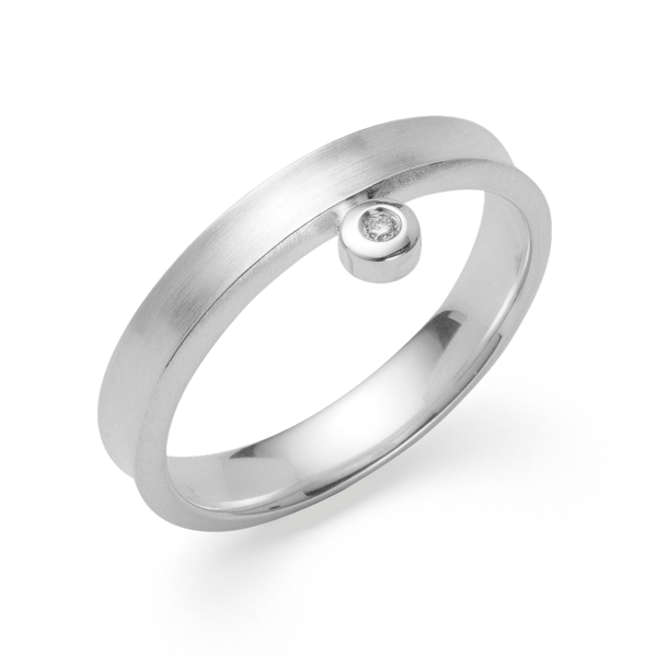 Bastian Inverun\'s 925/- Ring mat/blank, brillant 0,015ct W-SI
