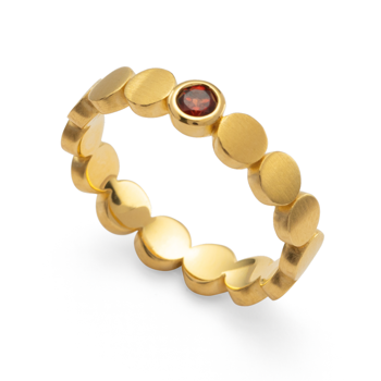 Bastian Inverun's 925/- Ring, fg mat/blank, Granat 0,15ct