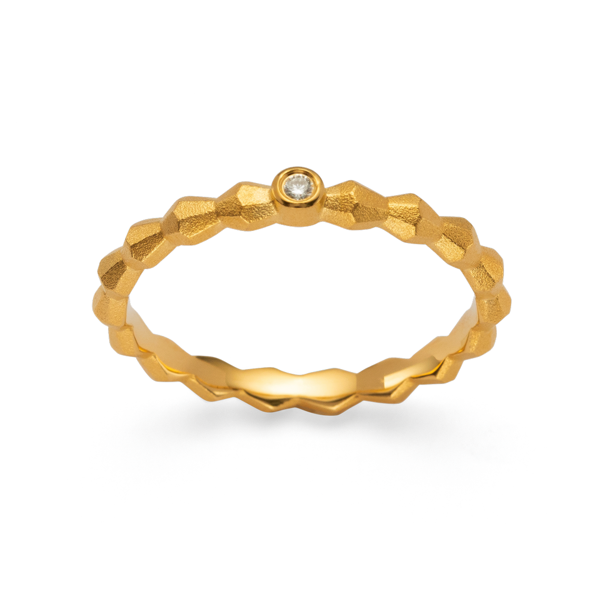 Bastian Inverun\'s 925/- ring, fg mat., brillant 0,02ct W-SI