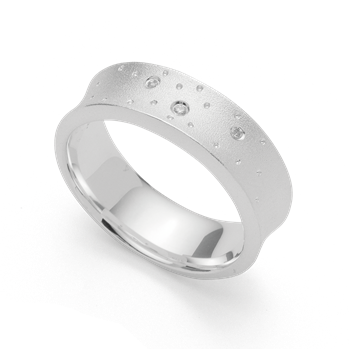 Bastian Inverun's 925/- ring, rho. sandblæst br 0,02ct W-SI