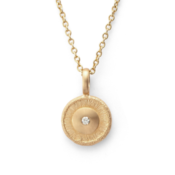 Bastian Inverun's 750/- Vedhænger mat/ struktureret, 0,02ct