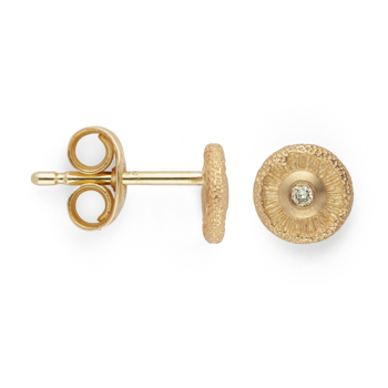 Bastian Inverun's 750/- ørehænger mat/teksturerede, 0.02ct