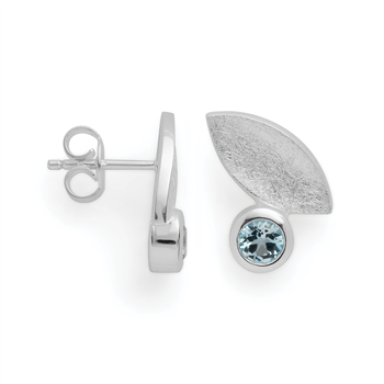 Bastian Inverun's 925/- øreringe, rhd,mat,blå topaz 0,64ct