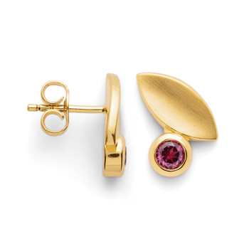 Bastian Inverun's 925/- øreringe,fg.,mat, rhodolite 0,40ct