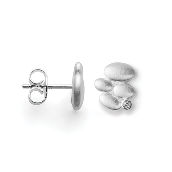 Bastian Inverun's 925/- øreringe, rhd, mat,dia. 0,02ct W-SI