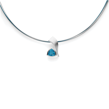 Bastian Inverun's 925/- vedhæng, rhodium-pl.,mat, blå topaz 2,37ct