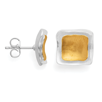 Bastian Inverun's 925/- øreringe, delvis fg., børstet