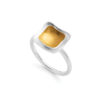 Bastian Inverun's 925/ring,rhodium-pl., delvis fg.,børstet