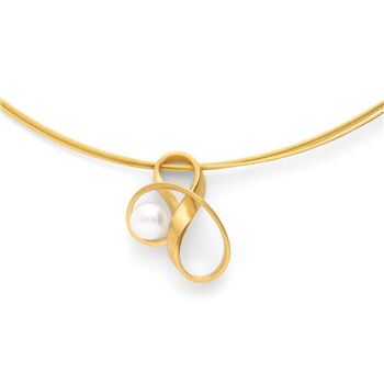 Bastian Inverun's 925/-vedhæng,fg.,mat,ferskv.perle 1,3ct