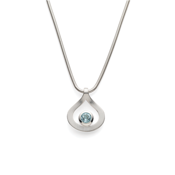 Bastian Inverun's 925/-vedhæng, rhodium-pl., mat, blå topaz 0,36ct