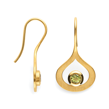 Bastian Inverun's 925/- øreringe, fg., mat, peridot 0,53ct