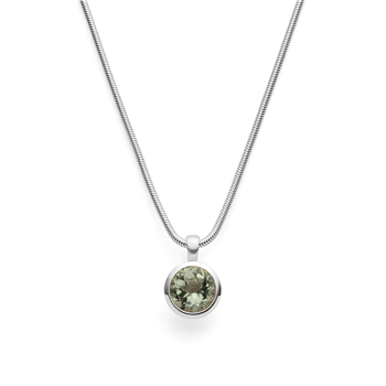 Bastian Inverun's 925/vedhæng,rh.-pl.,mat/pol.,amethyst grøn 3,1ct