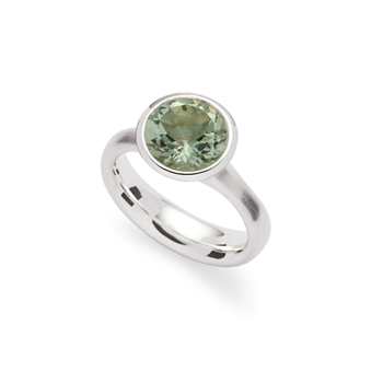Bastian Inverun's 925/- ring,rh.-pl., mat/pol.,amethyst grøn 3,1ct