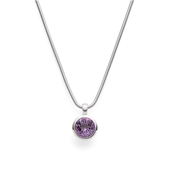 Bastian Inverun's 925/- vedhæng, rhd,mat/pol.,amethyst 3,1ct