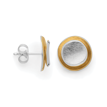 Bastian Inverun's 925/- øreringe,rhodium-pl., fg.,børstet