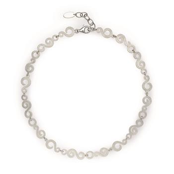 Bastian Inverun's 925/- Collier, rhodineret, mat, 45 + 3cm