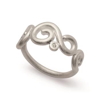 Bastian Inverun's 925/-Ring,rho.,mat/pol., Dia. 0,015ct W-SI