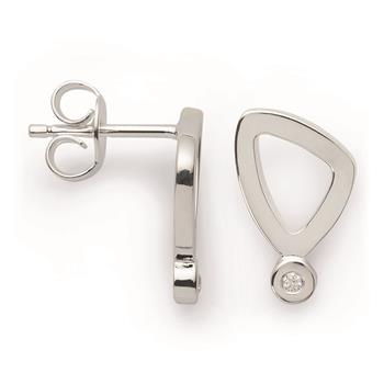 Bastian Inverun's 925/- Ørestikker, rhodineret, pol. Dia.0.02ct W-SI