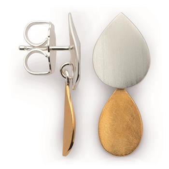 Bastian Inverun's 925/- Ørestikker, delvist forgyldt, rho. mat/mat