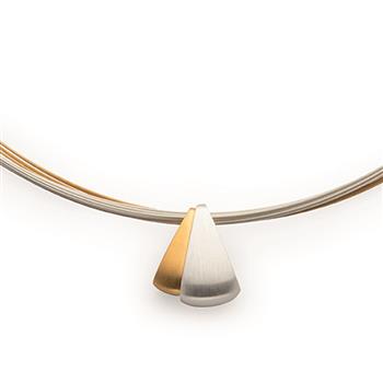 Bastian Inverun's 925/-vedhæng, rhodineret, delvist forgyldt, mat