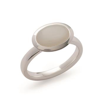Bastian Inverun's 925/- Ring, rhodineret, poleret, månesten 2.11ct