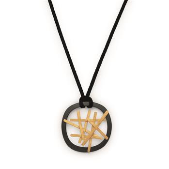 Bastian Inverun's 925/- Vedhæng, delvis fg, sort rh, mat