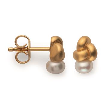 Bastian Inverun's 925/- Ørestikker, fg, mat, kulturperle 0,93ct
