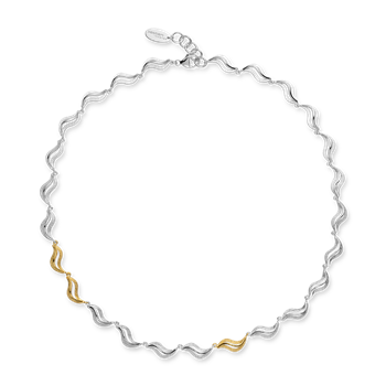 Bastian Inverun's 925/-collier, delvist forgyldt, mat/pol, 45+ 3 cm