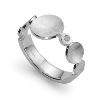 Bastian Inverun's 925/- ring, rh, matt/pol, dia. 0,02ct W-SI