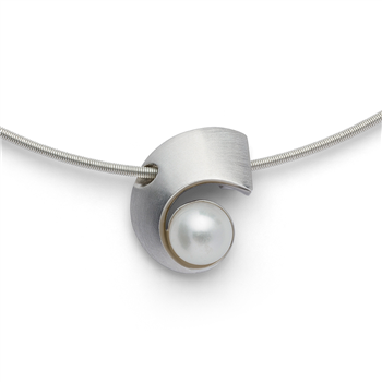 Bastian Inverun's 925/-vedhæng, rh, matt/pol, kultur.perle3,18ct