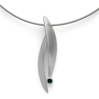 Bastian Inverun's 925/- vedhæng, satin mat, topaz london blå 0,13 ct