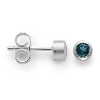 Bastian Inverun's 925-ørestikker, rh, mat, topaz londonblue0,26ct