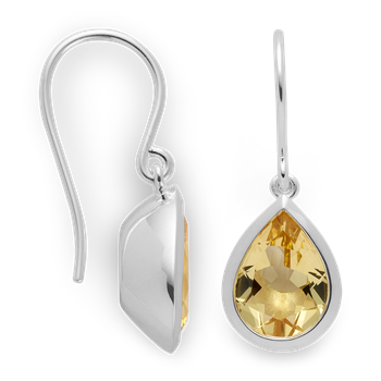 Bastian Inverun's 925/- øreringe, poleret, champagnekvarts 5,34ct