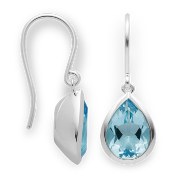 Bastian Inverun's 925/- vedhæng, rh, poleret, blå topas 6,37ct
