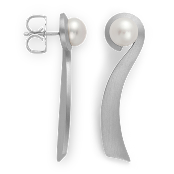 Bastian Inverun's 925/earstuds, rh, matte, kultur perler 5,62ct