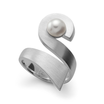 Bastian Inverun's 925/-ring, rh, mat, kultur perle 2,15 ct